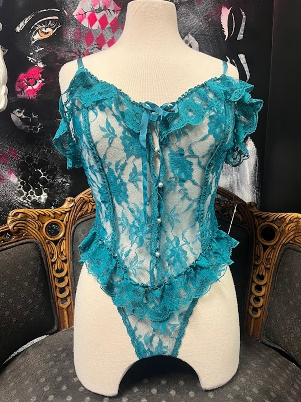 SWEET AND SINFUL LACE TEDDY GREEN (MEDIUM)